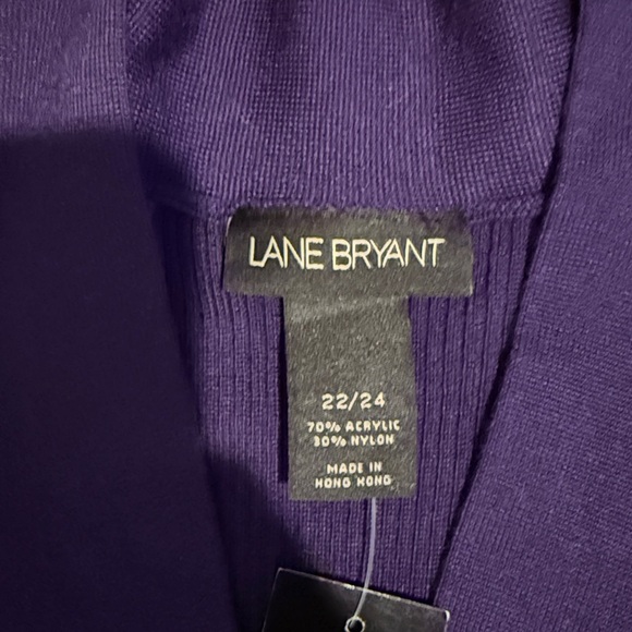 Lane Bryant Long Sleeve V Neck Ribbed Sweater Plus Sz  22/24 NWT Purple - Picture 3 of 5